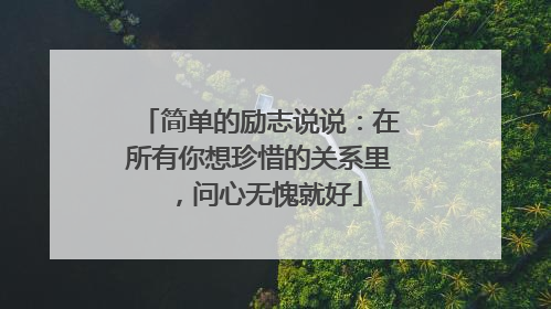 简单的励志说说:在所有你想珍惜的关系里,问心无愧就好