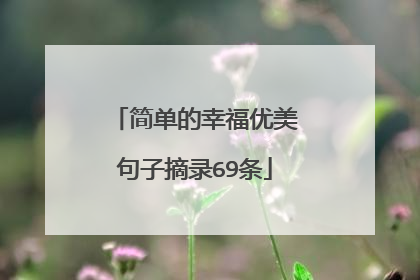 简单的幸福优美句子摘录69条