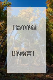 简单的读书的格言