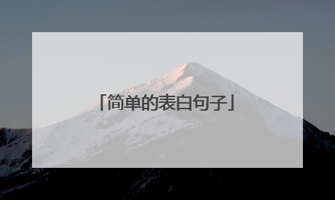 简单的表白句子
