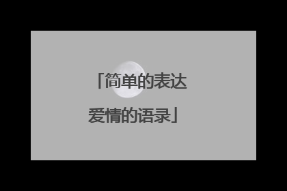 简单的表达爱情的语录