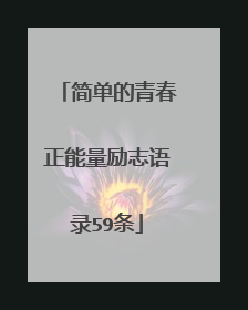 简单的青春正能量励志语录59条