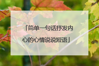 简单一句话抒发内心的心情说说短语