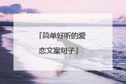简单好听的爱恋文案句子
