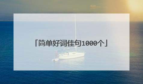 简单好词佳句1000个