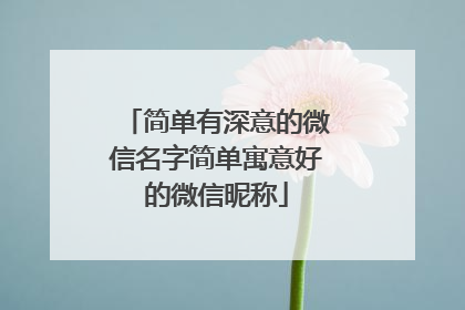 简单有深意的微信名字简单寓意好的微信昵称