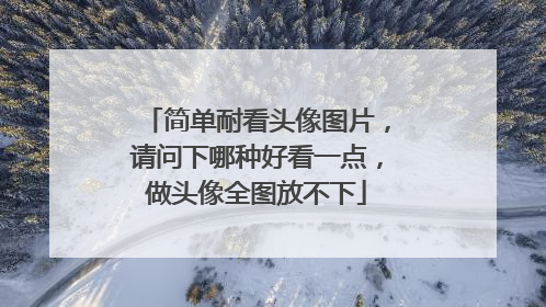 简单耐看头像图片,请问下哪种好看一点,做头像全图放不下