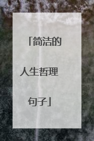 简洁的人生哲理句子
