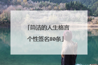 简洁的人生格言个性签名80条
