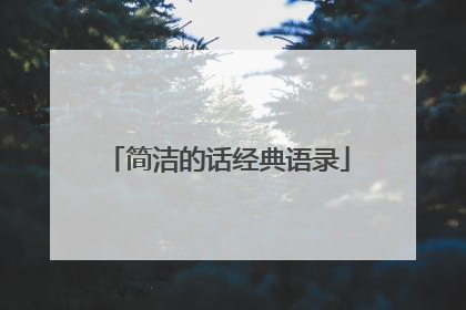 简洁的话经典语录