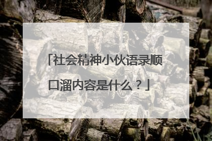 社会精神小伙语录顺口溜内容是什么?