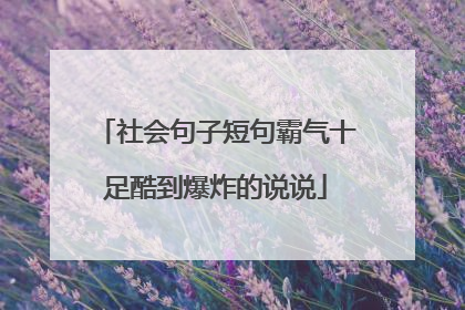 社会句子短句霸气十足酷到爆炸的说说