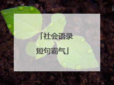 社会语录短句霸气