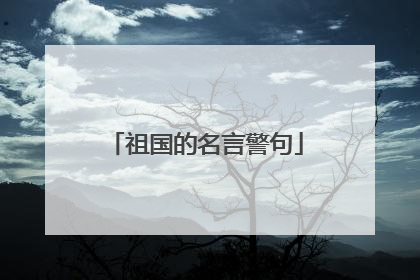 祖国的名言警句