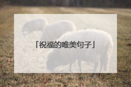 祝福的唯美句子