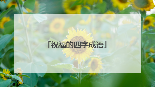 祝福的四字成语