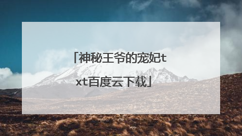 神秘王爷的宠妃txt百度云下载