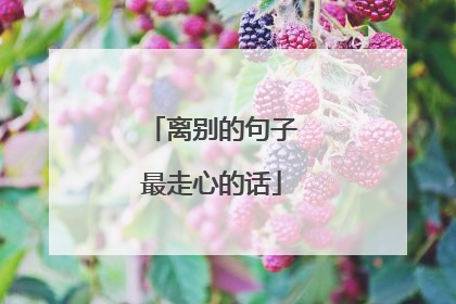 离别的句子最走心的话