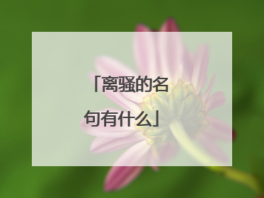 离骚的名句有什么