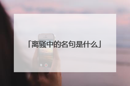 离骚中的名句是什么