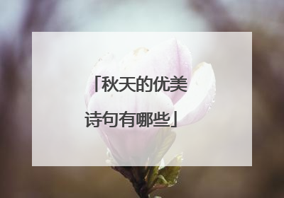 秋天的优美诗句有哪些
