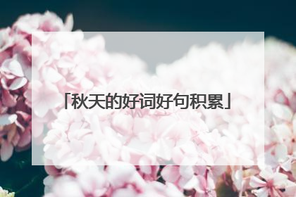 秋天的好词好句积累