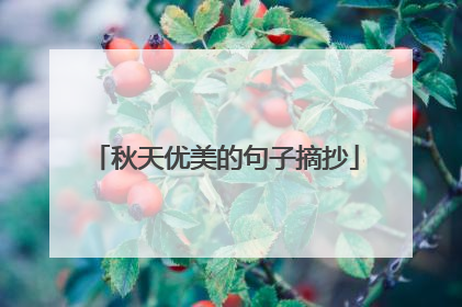 秋天优美的句子摘抄