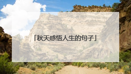 秋天感悟人生的句子