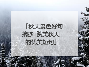 秋天景色好句摘抄 赞美秋天的优美短句