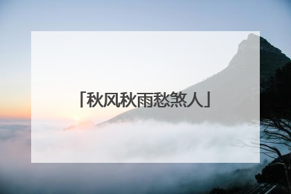 秋风秋雨愁煞人
