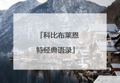 科比布莱恩特经典语录