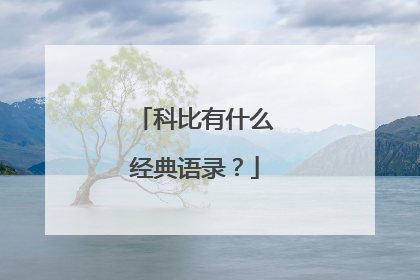 科比有什么经典语录?