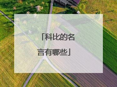 科比的名言有哪些