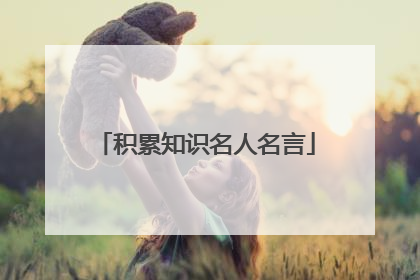 积累知识名人名言