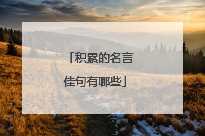 积累的名言佳句有哪些