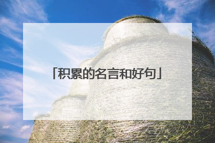积累的名言和好句