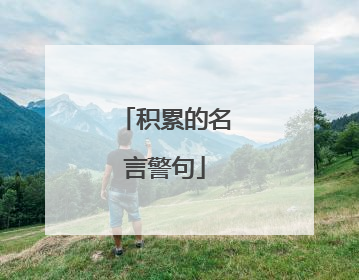 积累的名言警句