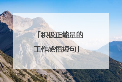 积极正能量的工作感悟短句