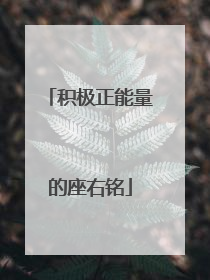 积极正能量的座右铭