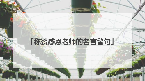 称赞感恩老师的名言警句