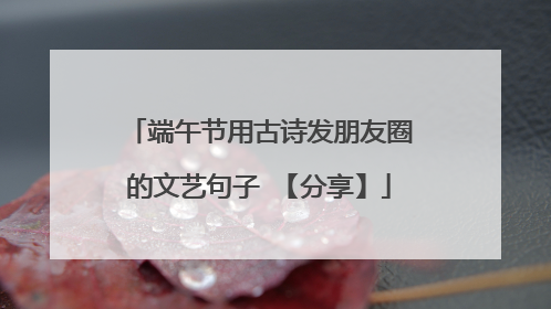 端午节用古诗发朋友圈的文艺句子 【分享】