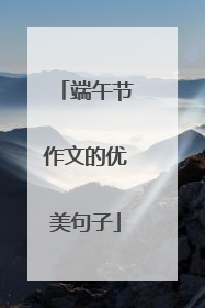 端午节作文的优美句子