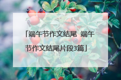 端午节作文结尾 端午节作文结尾片段3篇