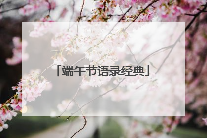 端午节语录经典