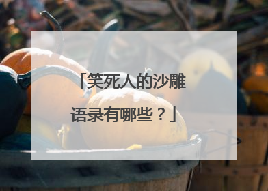 笑死人的沙雕语录有哪些？