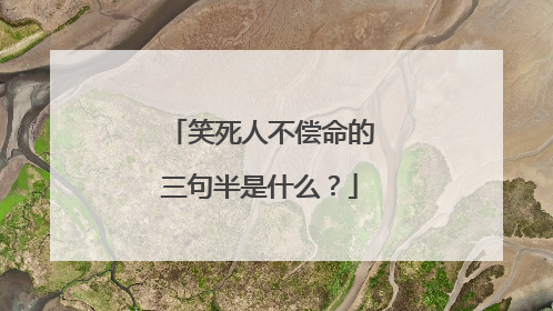 笑死人不偿命的三句半是什么?