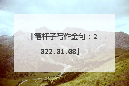 笔杆子写作金句:2022.01.08