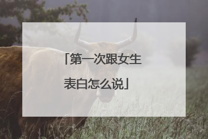 第一次跟女生表白怎么说