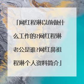 网红程琳以前做什么工作的?网红程琳老公是谁?网红鼻祖程琳个人资料简介