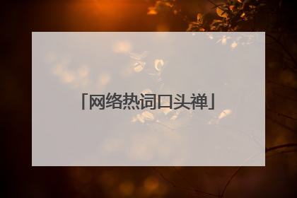 网络热词口头禅